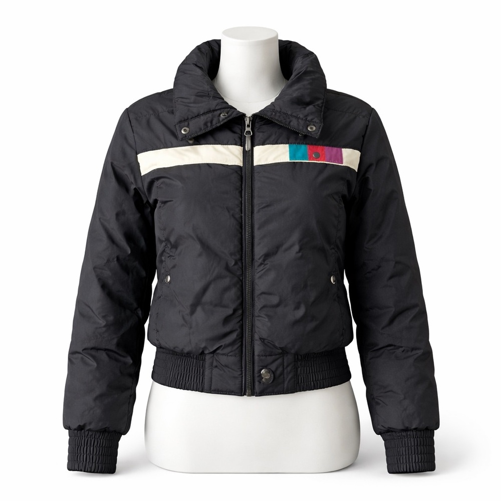 Vintage 90s White Stag Ski Jacket Black Colorblock Womens M